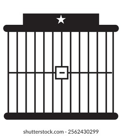 Jail icon vector isolated on white background, logo concept of Jail sign on transparent background, black filled symbol