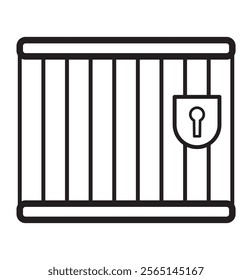 Jail icon vector isolated on white background, logo concept of Jail sign on transparent background, black filled symbol. jail icon vector .