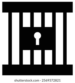 Jail icon vector isolated on white background, logo concept of Jail sign on white background, black filled symbol. Prisoner icon in vector. Jail transparency logo design. EPS 10