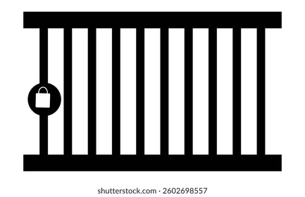 Jail icon vector isolated on white background, logo concept of Jail sign on transparent background, black filled symbol .Vector Illustration .EPS 10 .