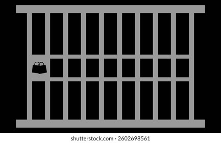 Jail icon vector isolated on white background, logo concept of Jail sign on transparent background, black filled symbol .Vector Illustration .EPS 10 .