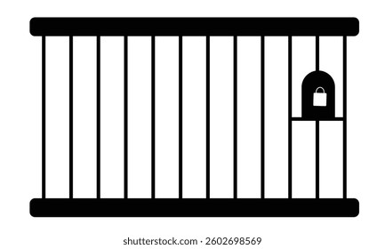 Jail icon vector isolated on white background, logo concept of Jail sign on transparent background, black filled symbol .Vector Illustration .EPS 10 .