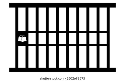 Jail icon vector isolated on white background, logo concept of Jail sign on transparent background, black filled symbol .Vector Illustration .EPS 10 .