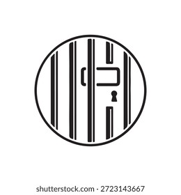 Ilustración de la Plantilla del logotipo del Vector del icono de la cárcel en el fondo blanco