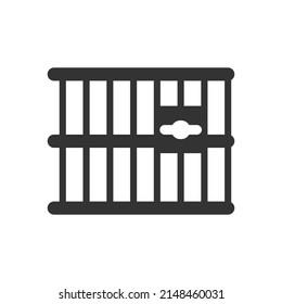 Gefängnissymbol, Vektorgrafik auf weißem Hintergrund. Stock-Vektorgrafik