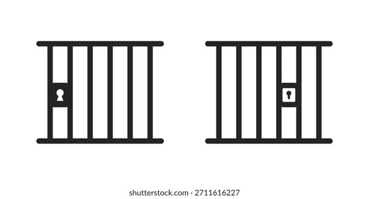 Vector de ícono de cárcel. Vector de ícono de prisión. Icono de glifo de prisión