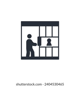 Gefängnissymbol. vector.Editable stroke.linear style sign for use web design,logo.Symbol illustration.