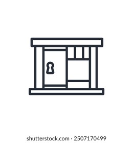 Jail icon. vector.Editable stroke.linear style sign for use web design,logo.Symbol illustration.