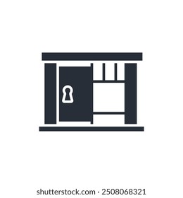 Jail icon. vector.Editable stroke.linear style sign for use web design,logo.Symbol illustration.