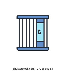 icono de la cárcel. Vector. Trazo editable. signo de estilo lineal para uso Diseño web, logotipo. Ilustración de símbolo.