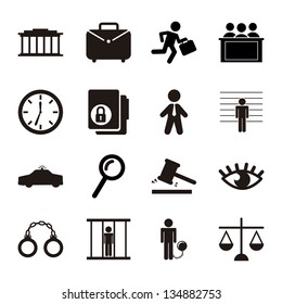 Gefängnissymbole auf weißem Hintergrund. Vektorgrafik