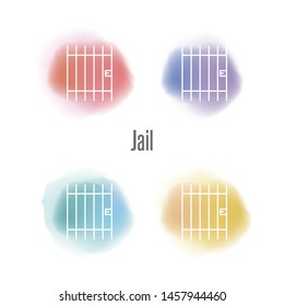 JAIL AND ILLUSTRATION ICON CONCEPT