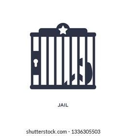 jail isolated icon. Simple element illustration from wild west concept. jail editable logo symbol design on white background. Can be use for web and mobile.
