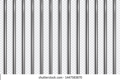 Jail Lattice Or Bars In 3d Style On Isolated Background. Prison Transparent. Vector Illustration.