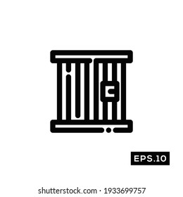 Gefängnislinie Symbol Vektor. Guilly Icon Schwarz-Stil Illustration Vektorgrafik