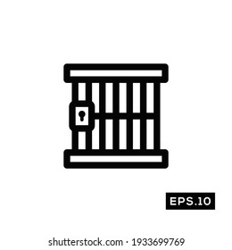 Jail line Icon Vector. Guilty icon black style illustration Vector