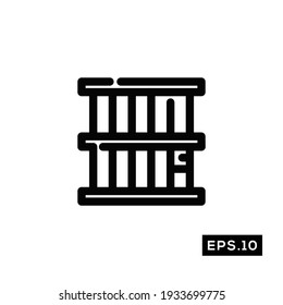 Jail line Icon Vector. Guilty icon black style illustration Vector
