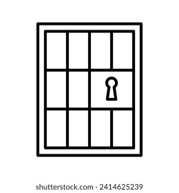 Ilustración vectorial de icono de línea de la cárcel