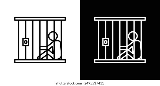 Jail line icon vector illustration set.