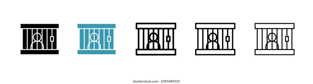 Jail line icon vector set.
