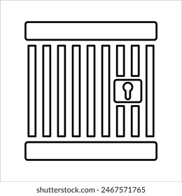 Jail, Lockup Icon Line Vector graphics