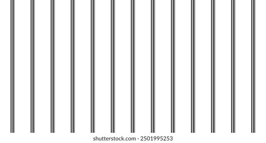 Jail metal bars cell background. Iron prison vector bar isolated transparent illustration