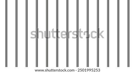 Jail metal bars cell background. Iron prison vector bar isolated transparent illustration