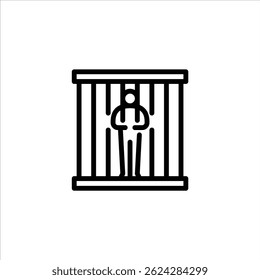 ícone de contorno da prisão. figura na ilustração da arte da linha da prisão.
