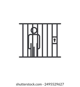 Jail outlined icon isolated on white background