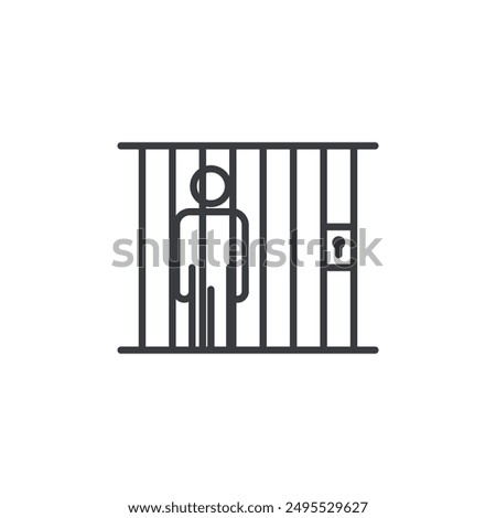 Jail outlined icon isolated on white background