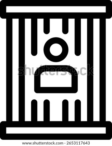 Jail person icon with line and simple style

