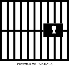 Jail Or Prison With Bars And Locked Door Line Art Vector Icon For Games And Apps.eps
