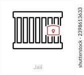 Jail and prison icon concept