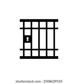 Gefängnis, Gefängnissymbol einzeln auf weißem Hintergrund. Vektorgrafik.