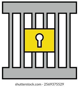 Jail and prison icon on white background. flat style. jail icon for your web site design, logo, app, UI. pound symbol. cage sign. Design Eps 10