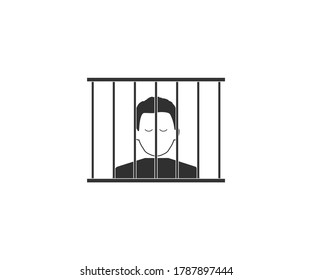 Jail, prison icon. Vector illustration, flat design.