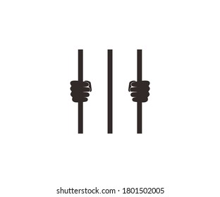 Jail, prison icon. Vector illustration, flat design.