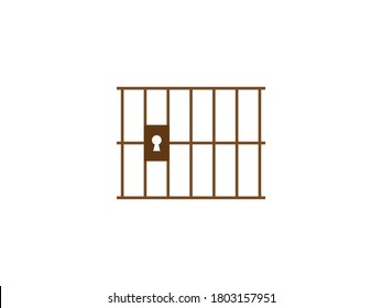 Jail, prison icon. Vector illustration, flat design.