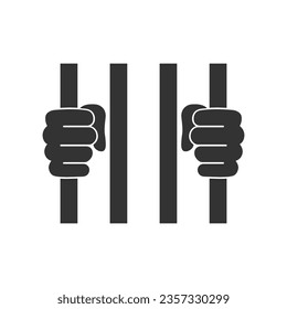 Jail, prison icon. Vector illustration, flat design 