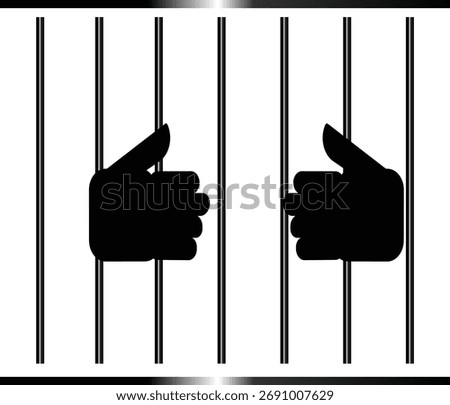 Jail, prison icon. Vector illustration, flat design EOS 10
