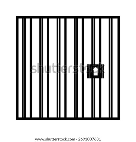 Jail, prison icon. Vector illustration, flat design EOS 10