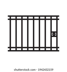 Cárcel, icono de prisión vector de fondo blanco