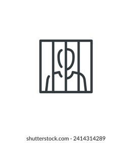 Jail prison prisoner criminal convict icon, vector illustration