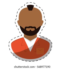 jail prisoner with dark skin icon image vector illustration design 