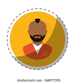 jail prisoner with dark skin icon image vector illustration design 