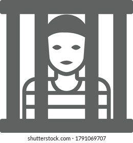 Jail, prisoner icon / gray color