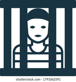 Jail, prisoner icon / vector graphics