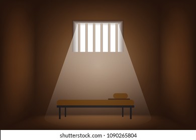 Jail  and Prisoner's bed
vector illustration eps.10