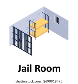 Icono del Vector de la sala de la cárcel que puede modificar o editar fácilmente
