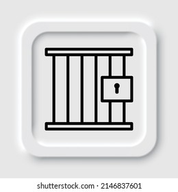 Jail simple icon. Flat design. Neumorphism design.ai